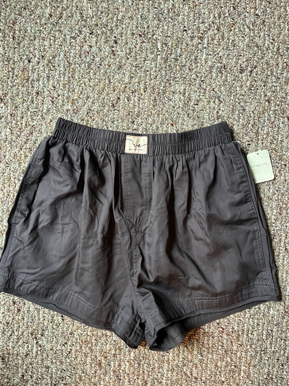 We The Free Black Elastic-Waist Athletic Shorts